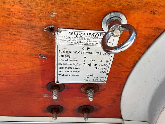 Rubberboot (rib) suzumar met trailer en buitenboordmotor inclusief toebehoren - afbeelding 6 van  42