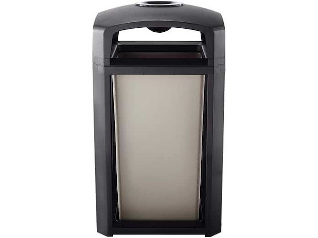 Rubbermaid landmark series container prullenbak met asbak, inhoud 50 gallon - afbeelding 1 van  8