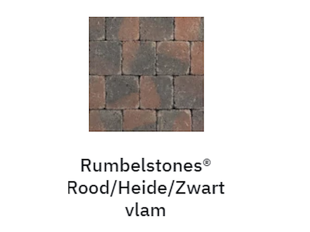 Rumbelstones rood heide zwart 14x14x6 - afbeelding 1 van  1