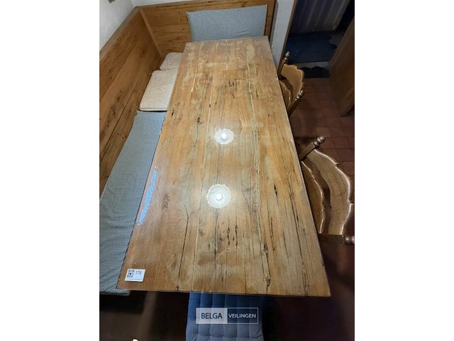 Rustieke eettafel met hoekbank en stoelen - afbeelding 6 van  6