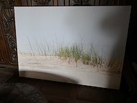 Rustieke houten bureautafel + 3 canvassen - afbeelding 1 van  6