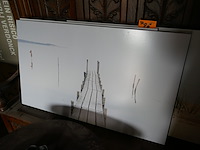 Rustieke houten bureautafel + 3 canvassen - afbeelding 3 van  6