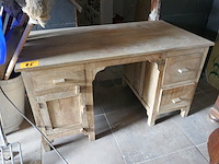 Rustieke houten bureautafel + 3 canvassen - afbeelding 4 van  6