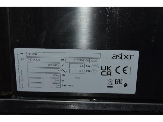 Rvs afwasmachine asber, ge-500 - afbeelding 2 van  2