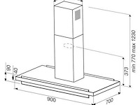 Rvs boretti eilanddampkap bghsti90ix - afbeelding 2 van  3