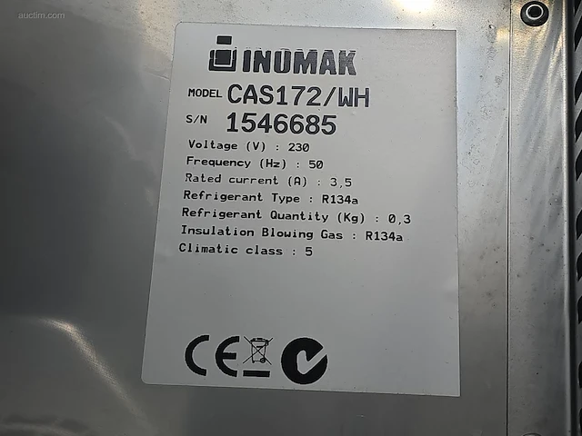 Rvs diepvriezer inomac cas165wh - afbeelding 4 van  5