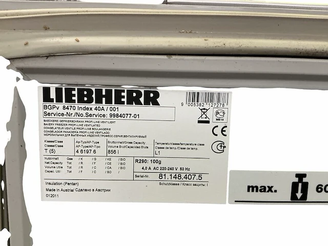 Rvs diepvriezer liebherr profiline 80x98x212 cm - afbeelding 6 van  14