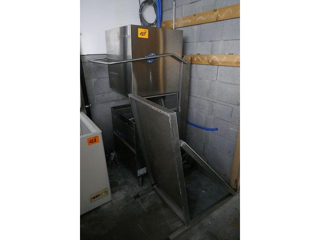 Rvs doorschuifvaatwasser met afvoertafel dihr - afbeelding 1 van  6