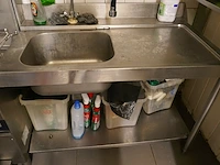 Rvs doorschuifvaatwasser met spoeltafel en spoelkraan en bodemschap sanmac - afbeelding 5 van  6