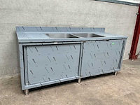 Rvs dubbele spoeltafel - afbeelding 1 van  5