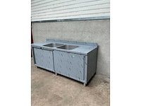 Rvs dubbele spoeltafel - afbeelding 3 van  5