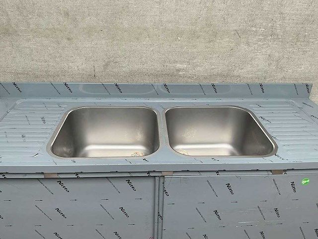 Rvs dubbele spoeltafel - afbeelding 4 van  5