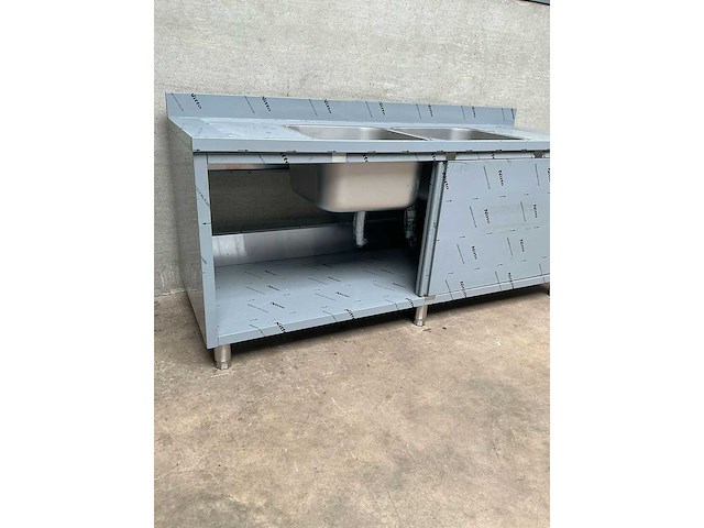 Rvs dubbele spoeltafel - afbeelding 5 van  5