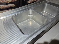 Rvs dubbele spoeltafel - afbeelding 2 van  2