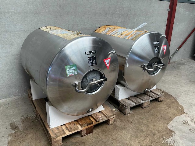 Rvs dubbelwandige biertank opslagtank (2x) - afbeelding 1 van  5