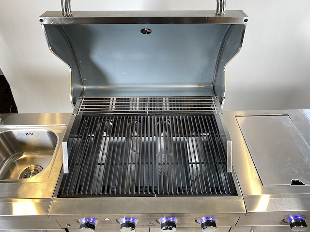 Rvs gasbarbecue keuken - 4 branders met zijbrander - afbeelding 5 van  8