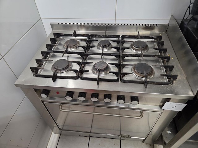 Rvs gasfornuis 6 -pits - afbeelding 2 van  4