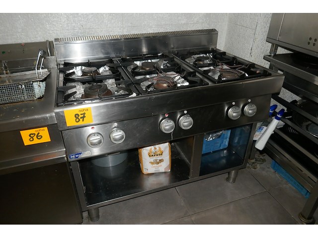 Rvs gasfornuis met 6 bekkens modular - afbeelding 1 van  4