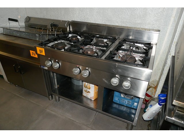 Rvs gasfornuis met 6 bekkens modular - afbeelding 2 van  4