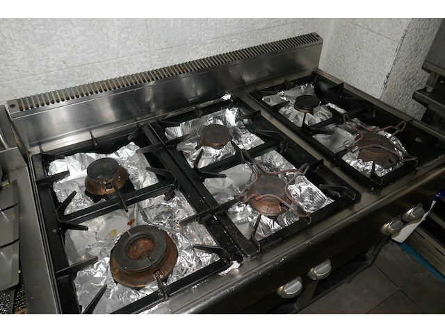 Rvs gasfornuis met 6 bekkens modular - afbeelding 4 van  4