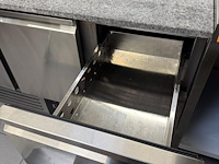 Rvs gekoelde werkbank met marmeren blad en saladebar - afbeelding 9 van  12