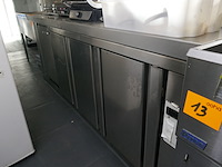 Rvs gekoelde werkbank + spoeltafel