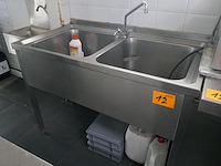 Rvs gekoelde werkbank + spoeltafel - afbeelding 3 van  6
