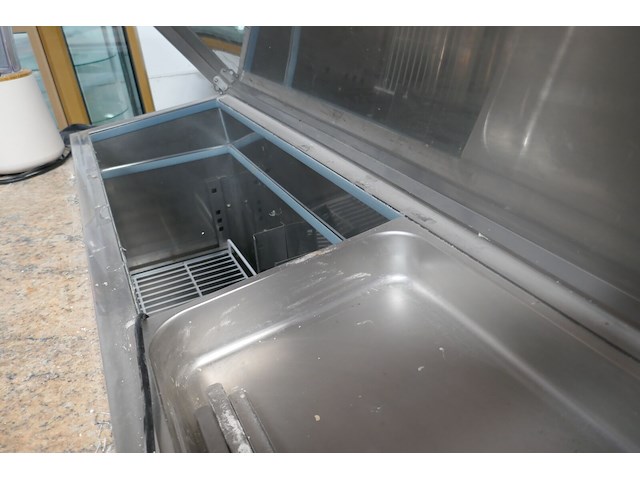 Rvs gekoelde werktafel met marmeren blad en saladette - afbeelding 4 van  5