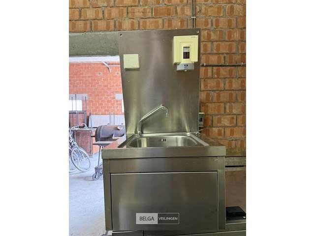 Rvs handwasbak + papier en zeepdispenser - afbeelding 2 van  6