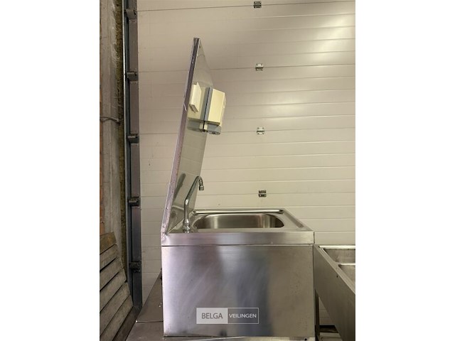 Rvs handwasbak + papier en zeepdispenser - afbeelding 3 van  6