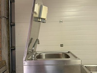 Rvs handwasbak + papier en zeepdispenser - afbeelding 3 van  6