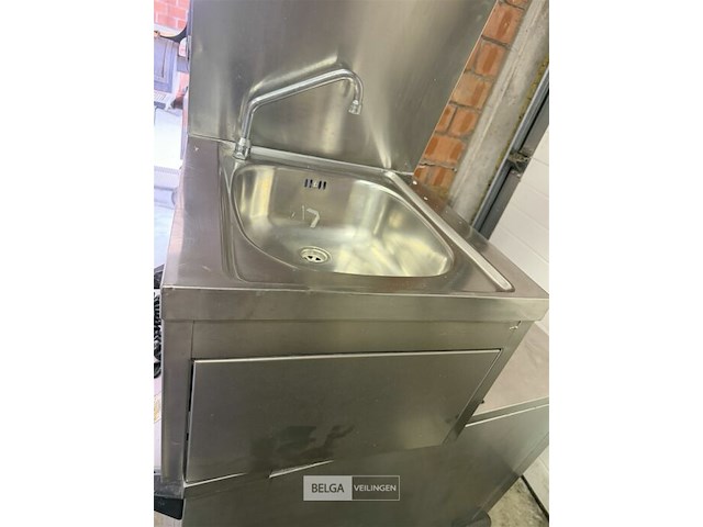 Rvs handwasbak + papier en zeepdispenser - afbeelding 4 van  6