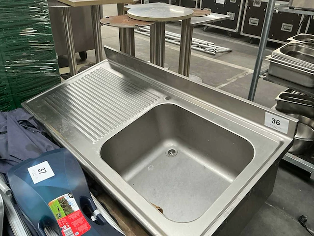Rvs inbouw spoeltafel - afbeelding 1 van  3