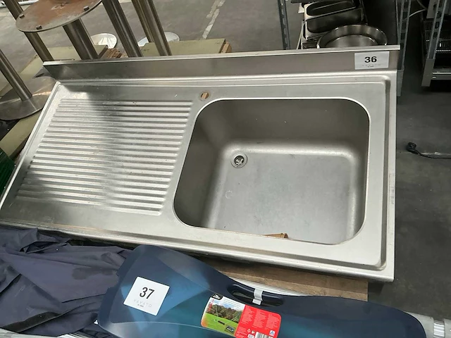 Rvs inbouw spoeltafel - afbeelding 2 van  3
