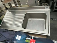 Rvs inbouw spoeltafel - afbeelding 2 van  3