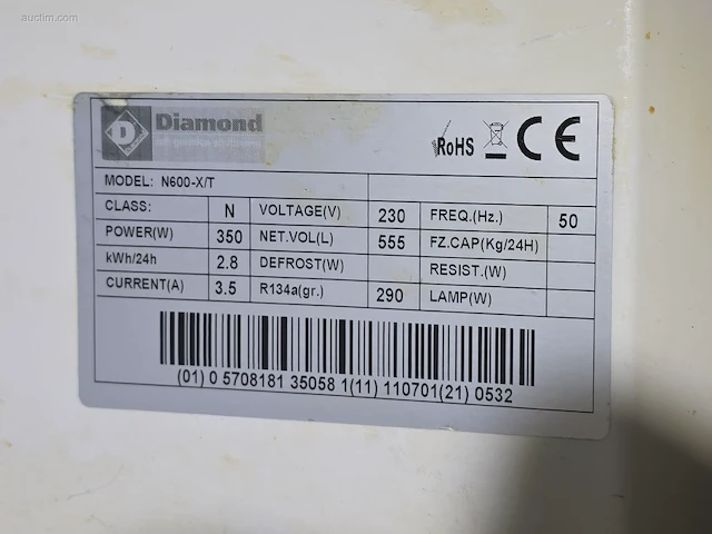Rvs koelkast diamond n600-xt - afbeelding 4 van  4