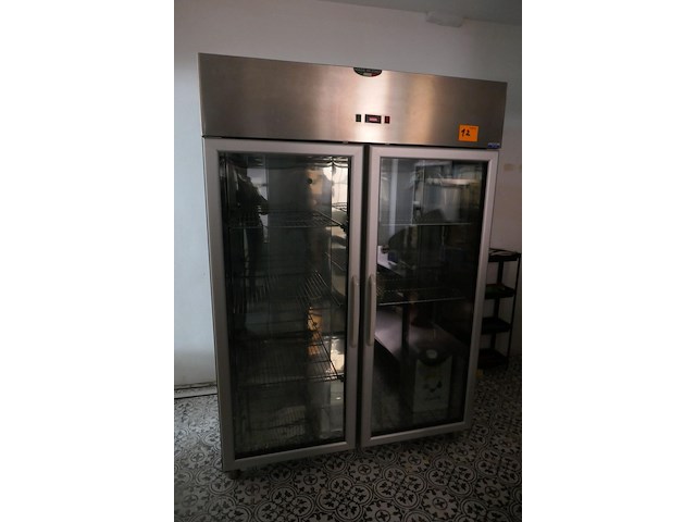 Rvs koelkast met dubbele vitrinedeuren tecnodom - afbeelding 1 van  5