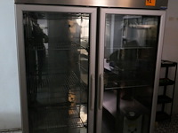 Rvs koelkast met dubbele vitrinedeuren tecnodom