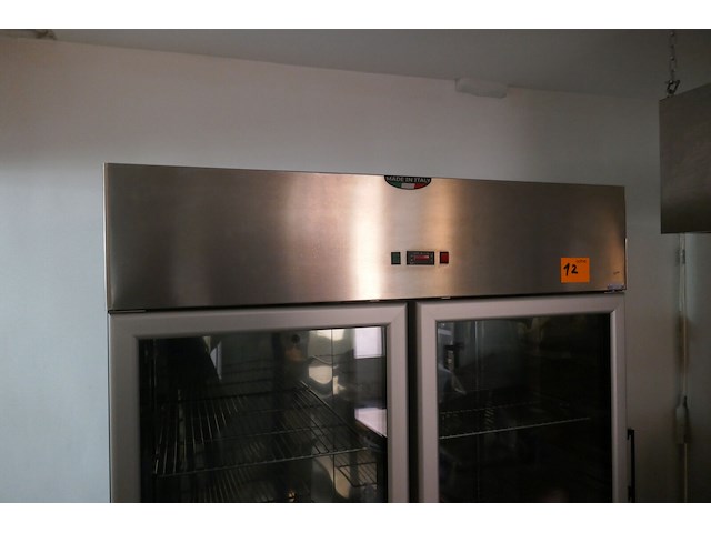 Rvs koelkast met dubbele vitrinedeuren tecnodom - afbeelding 2 van  5