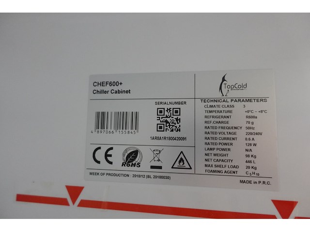 Rvs koelkast topcold - afbeelding 3 van  3