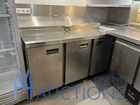 Rvs koelwerkbank met saladette froster
