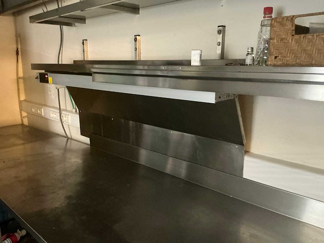 Rvs legbord voorzien van warmhoudlamp - afbeelding 1 van  1