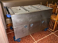 Rvs mobiele bain-marie warmhoudwagen met 3 gn-bakken en onderkast - afbeelding 1 van  9