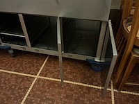 Rvs mobiele bain-marie warmhoudwagen met 3 gn-bakken en onderkast - afbeelding 6 van  9