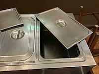 Rvs mobiele bain-marie warmhoudwagen met 3 gn-bakken en onderkast - afbeelding 7 van  9