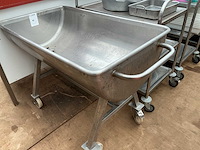 Rvs mobiele mengbak/pekelbak - afbeelding 1 van  3