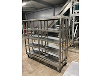 Rvs mobiele transportrek - afbeelding 1 van  1