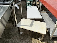 Rvs mobiele wagen met snijtafel - afbeelding 2 van  2