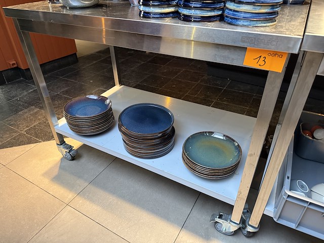 Rvs mobiele werktafel met bodemschap proselect - afbeelding 1 van  3