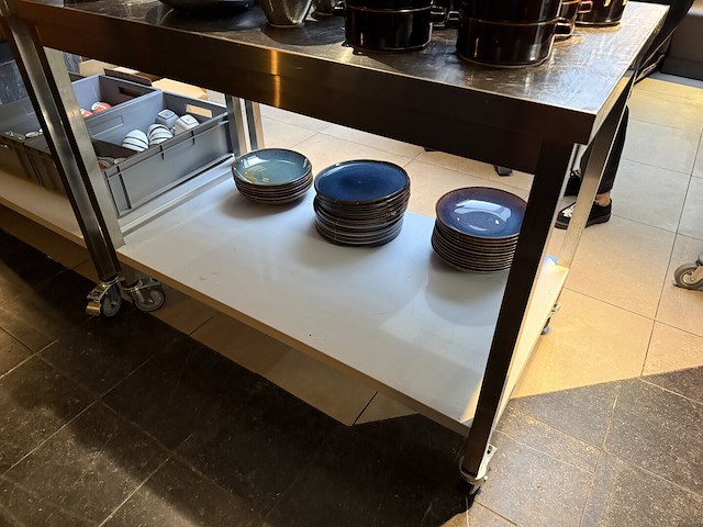 Rvs mobiele werktafel met bodemschap proselect - afbeelding 3 van  3